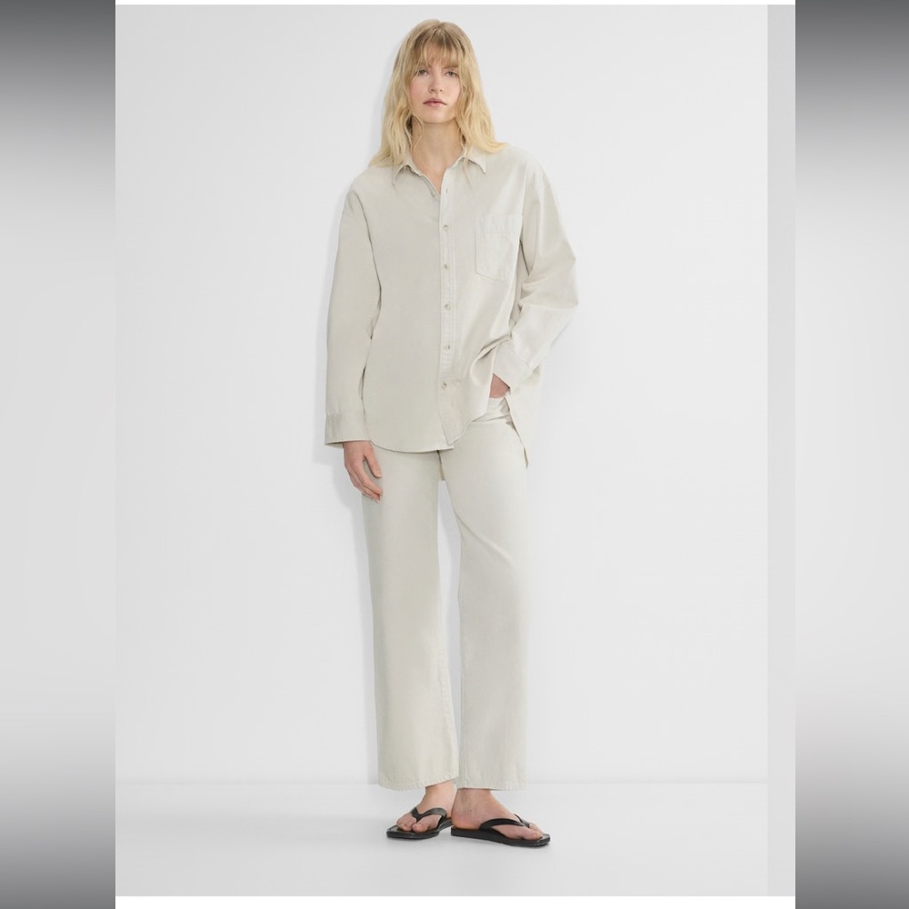 Aritzia denim forum 80s comfy denim shirt button down sandstone XS